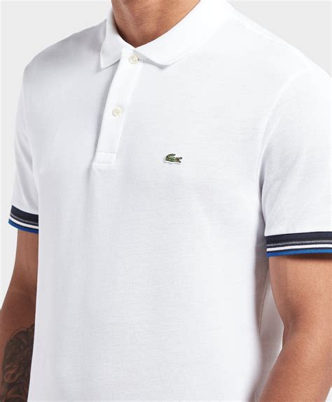 Lyst Lacoste Ribbed Short Sleeve Polo Shirt In White For Men