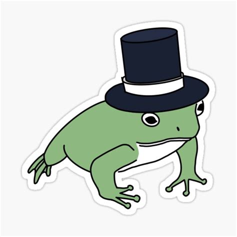 Top Hat Frog Sticker For Sale By Duckpeee Redbubble