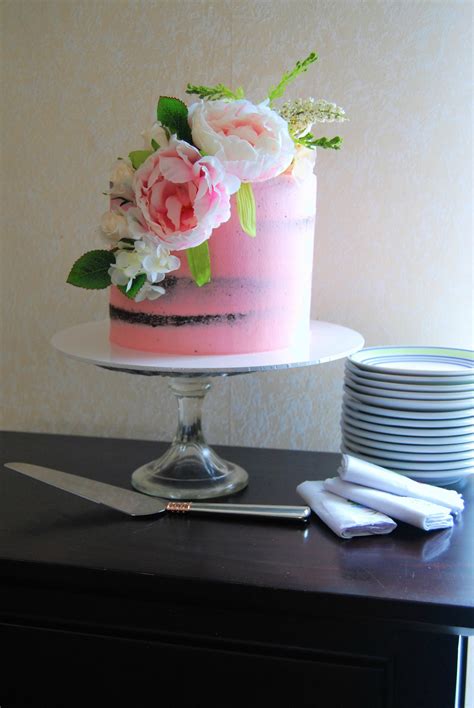 Pink Semi Naked Cake 250 • Temptation Cakes Temptation Cakes