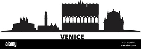 Italy Venice Landmark City Skyline Isolated Vector Illustration Italy