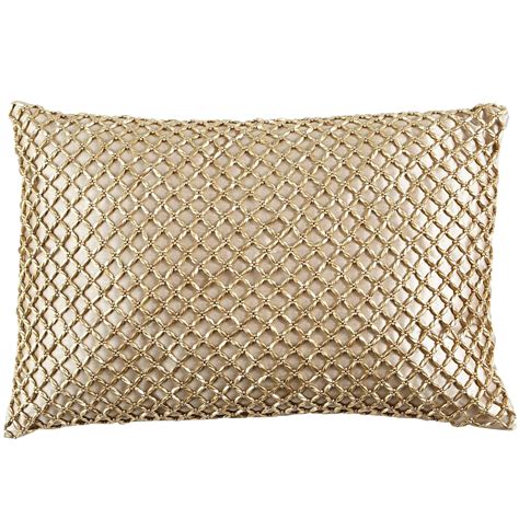 Metallic Beads Lumbar Pillow Pier 1 Beaded Pillow Gold Pillows