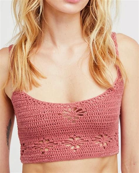I love floral, and this design was perfect for me. Free people - berkinette crochet bralette crop cami top ...