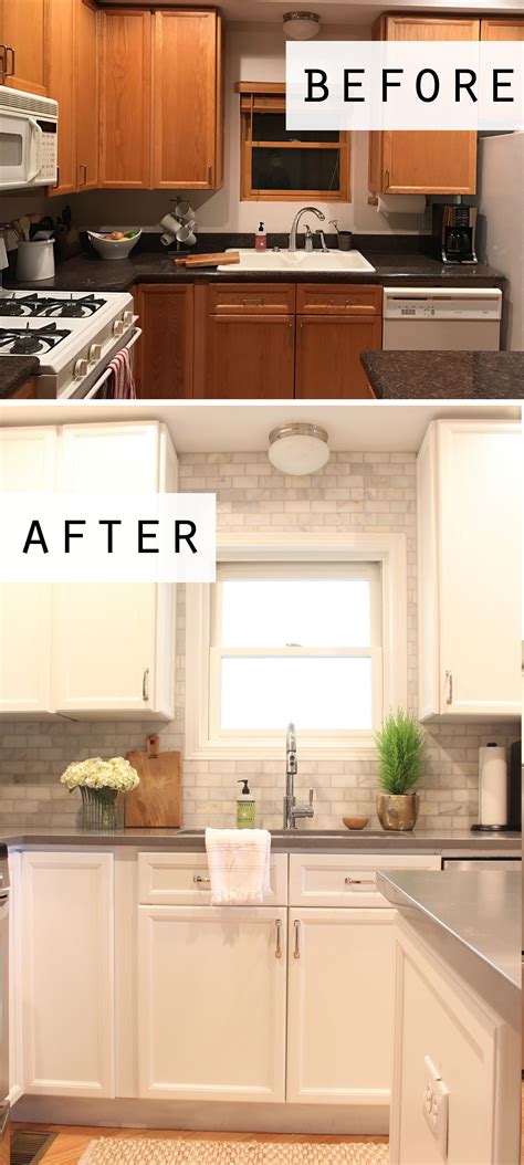 Cottage Style Before And After Kitchen Makeover Featuring White