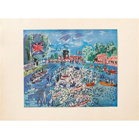 1940s Raoul Dufy Regatta At Cow On Thames First Edition Period Swiss