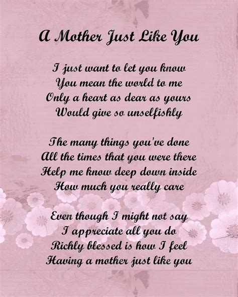 Mother Poem Love Poem For Mom 8 X 10 Print Mother Poems Mom Poems Mom Appreciation Quotes