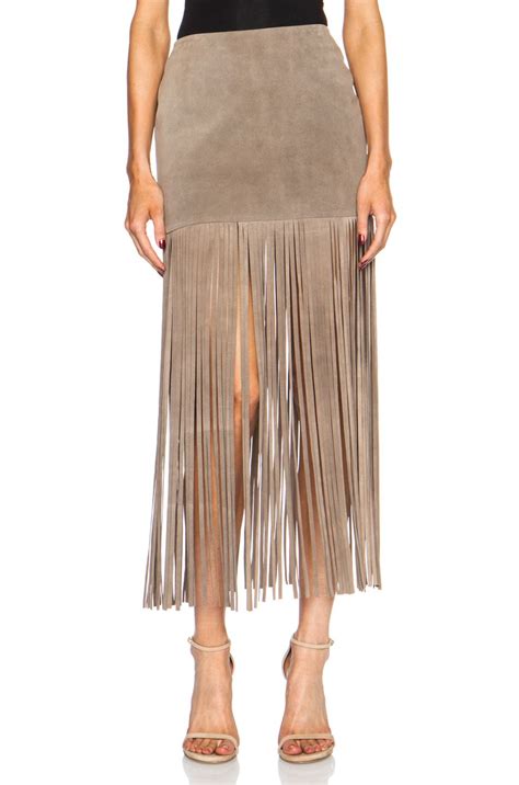 12 Fringe Skirts Thatll Make You Look Like A Street Style Star Suede Fringe Skirt Fringe