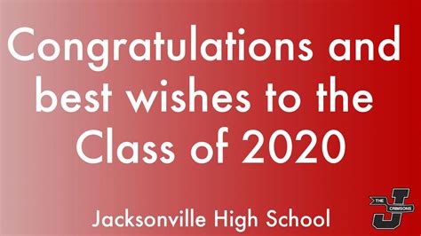 Jacksonville High School Class 2020 Virtual Graduation Youtube