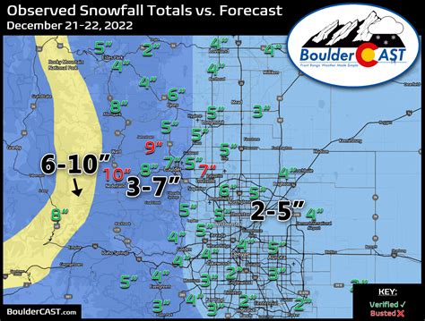 Front Range Snowfall Totals December 21 22 2022 Bouldercast
