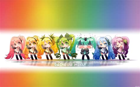 Hatsune Miku Jpeg Artifacts Rainbow Vocaloid Anime Wallpapers