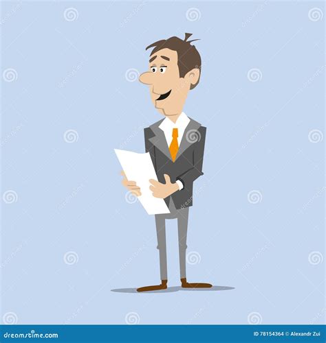 Businessman Reading Document Stock Vector Illustration Of Person