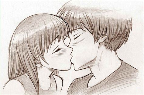 Как нарисовать аниме поцелуй карандашом поэтапно lessdraw