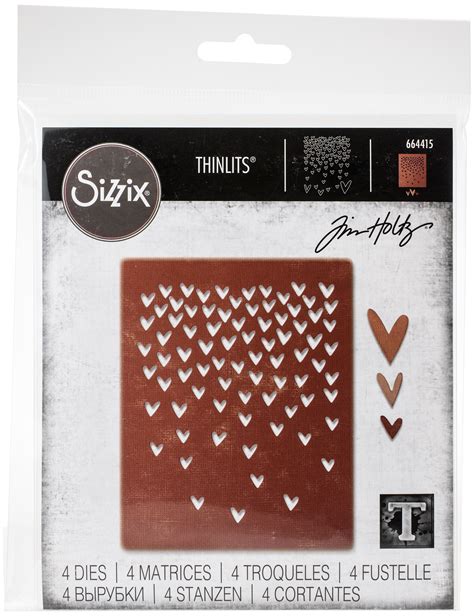 Sizzix Thinlits Dies By Tim Holtz Falling Hearts 630454261018