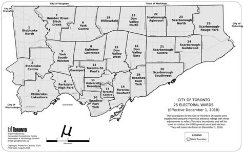 City Of Toronto Ward Map Toronto Ward Map Canada