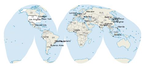 Flattened Globe Map Zip Code Map