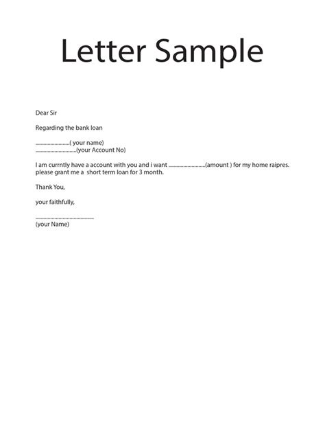 Letter Sample Loan Request Pdf