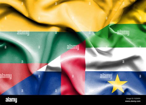 Waving Flag Of Central African Republic And Lithuania Stock Photo Alamy