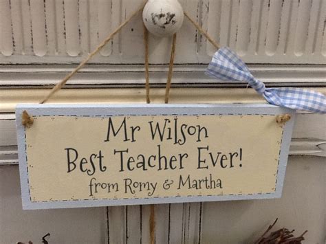 Personalised Teacher Gift: Handmade Wooden Plaques ...