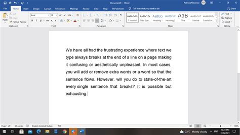 how to keep words together on a line in microsoft word