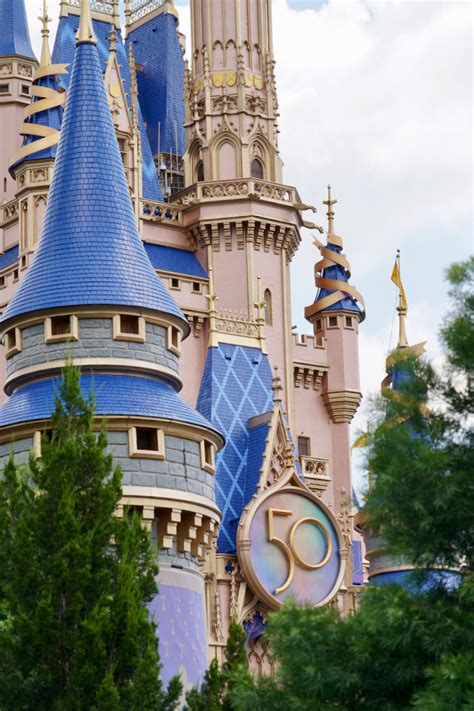My Cinderella Castle Photos With 50th Anniversary Crest For The Worlds