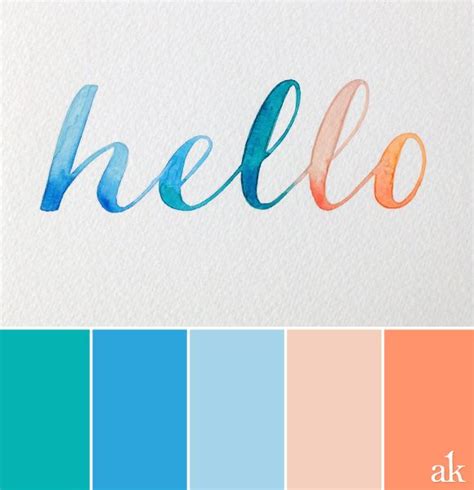 A Watercolor Inspired Color Palette Teal Blue Nude Orange Teal