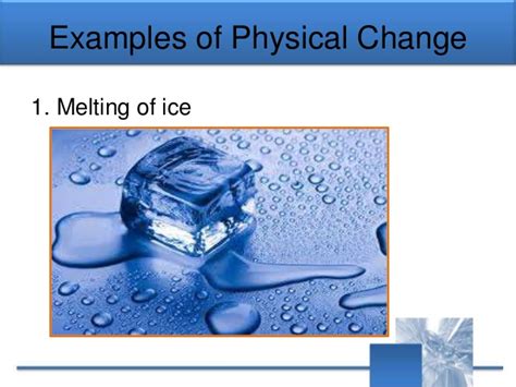 A picture quiz to get students to identify chemical changes and physical changes. Physical and chemical change