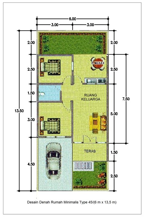 12 Denah Rumah Type 45 Yang Menarik And Modern Lamudi