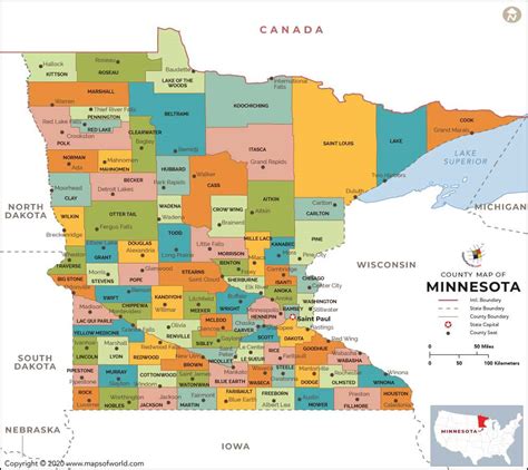 County Map Of Minnesota Counties