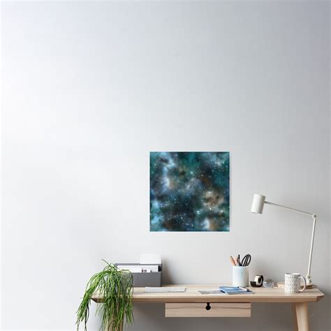 Magical Starry Teal And Gold Night Sky Watercolor Starry Night Sky
