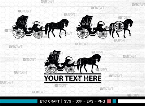 Carriages Monogram Carriages Silhouette Horse Carriage Svg Horse Svg