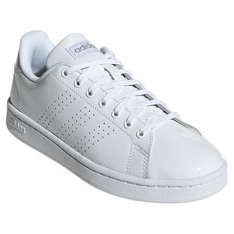 Adidas Women`s Advantage Tennis Shoes White And Matte Silver Tennis
