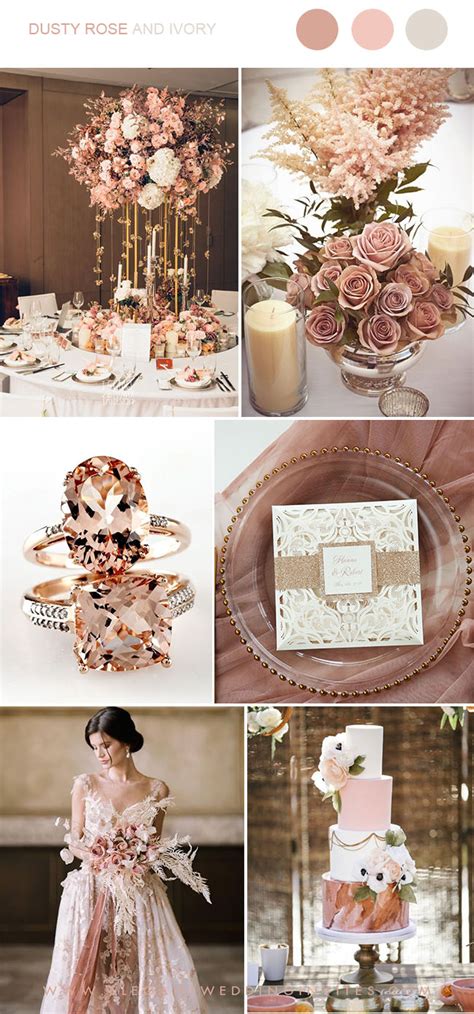 Dusty Rose Rose Gold And Ivory Luxury Wedding Party Ideas Dusty Rose