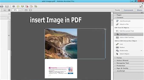 How To Add Or Insert Image In Pdf By Using Adobe Acrobat Pro Youtube