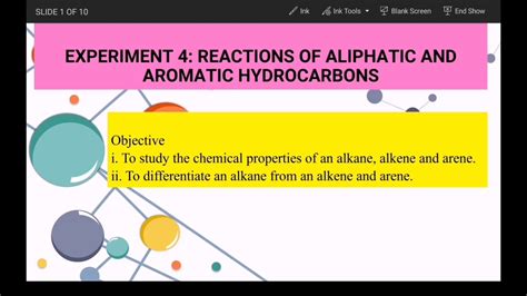 Experiment 4 Reaction Of Aliphatic And Aromatic Hydrocarbons Youtube