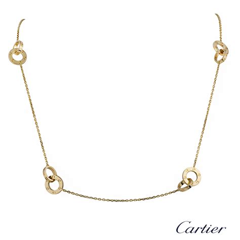 Cartier K Yellow Gold Love Necklace B B P Rich Diamonds