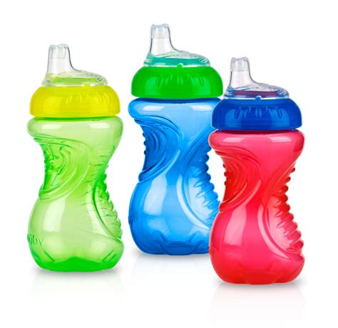 Nuby No Spill Easy Grip Soft Spout Sippy Cup 10 Fl Oz 3 Count