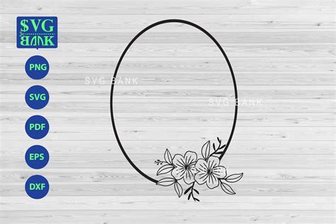 Download Flower Frame Svg cut file, square frame, circle oval frame (282799) | SVGs | Design Bundles