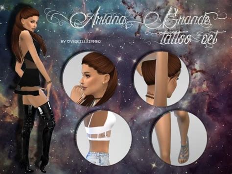 Lilisimmers Ariana Grande Tattoo Set Sims 4 Tattoos Ariana Grande