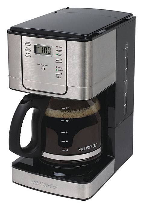 Makes 6, 8, 10, or 12 oz. MR. COFFEE 12 Cup Stainless Steel Programmable Coffee ...