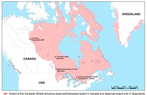 Canada Physical Map Canadian Shield