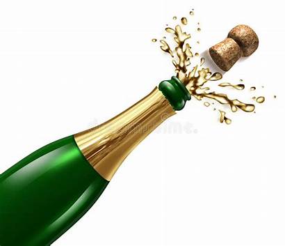 Champagne Bottle Cork Splash Celebration Explosion Illustration