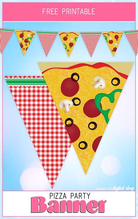 Pizza Party Banner Free Printable Ridgetop Digital Shop In 2020