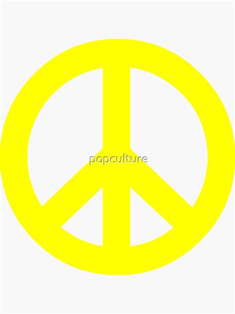Yellow Peace Sign Symbol Sticker For Sale By Popculture Redbubble