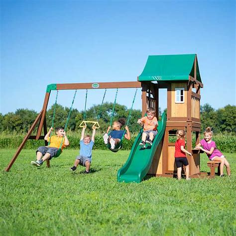 Backyard Discovery Lakewood Wooden Swing Set Academy