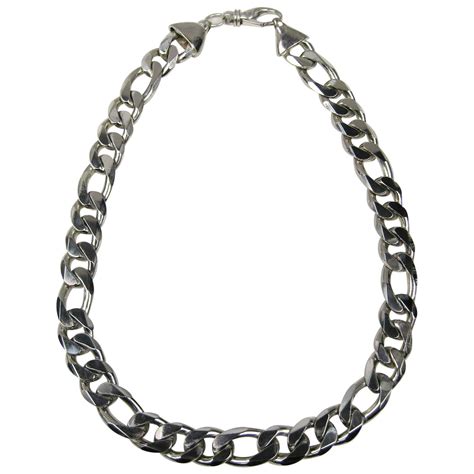 Hermes Sterling Silver Stirrup Chain Necklace At 1stdibs