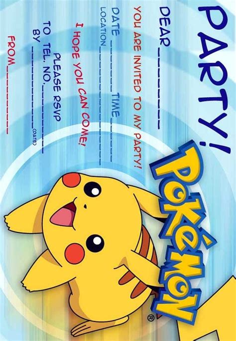 Pokemon Invitations Printable Free Complete The Details Of Your Party