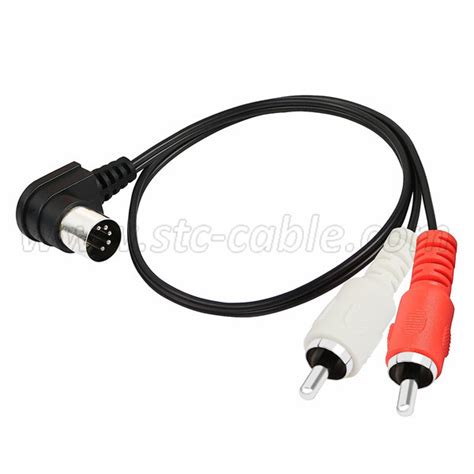 90 Degree 5 Pin Din Male Plug To 2 Rca Male Audio Adapter Cable China