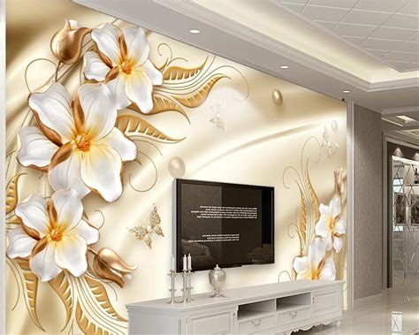 Beibehang Customized Wallpaper Luxury Gold Rose European Style 3d Tv