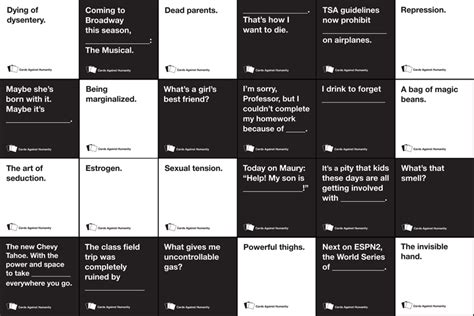 This site appears to be superior in almost every way, except xyzzy works with our cardcast decks. Letter of Complaint: Cards Against Humanity - The New York ...