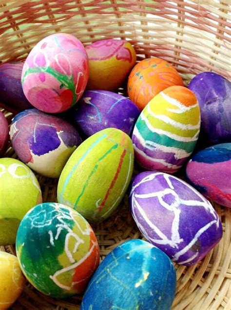 How To Paint Wooden Easter Eggs Oil Pastel Watercolor Resist Project