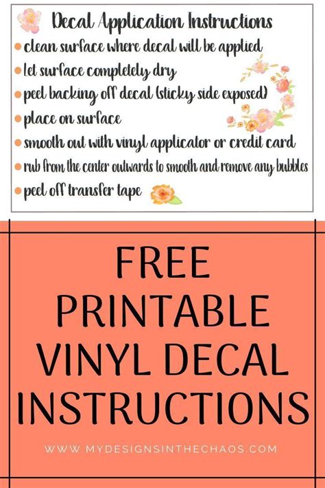 Decal Application Instructions Printable My Designs In The Chaos Check Out Simple Tips To Be